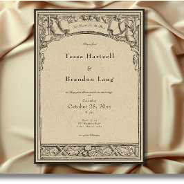 Invitación Boda de la frontera gótica del arco medieval vinta