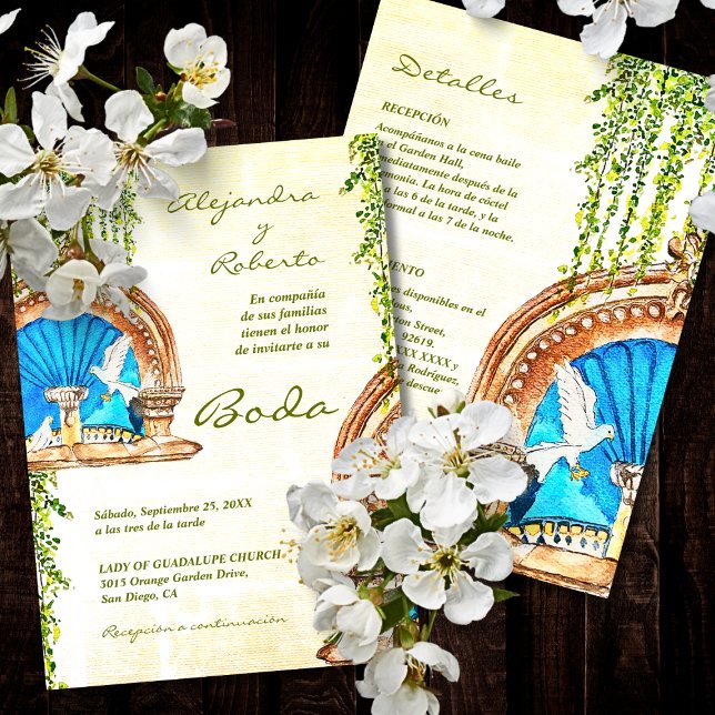 Invitación Boda de la Fuente Española del Viejo México (Subido por el creador)