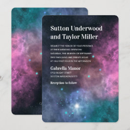 Invitación Boda de la galaxia arcoiris