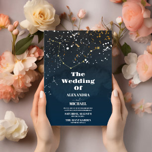 Invitación Boda de la Galaxia Celestial Nocturna Estrellada