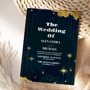 Invitación Boda de la Galaxia Celestial Nocturna Estrellada