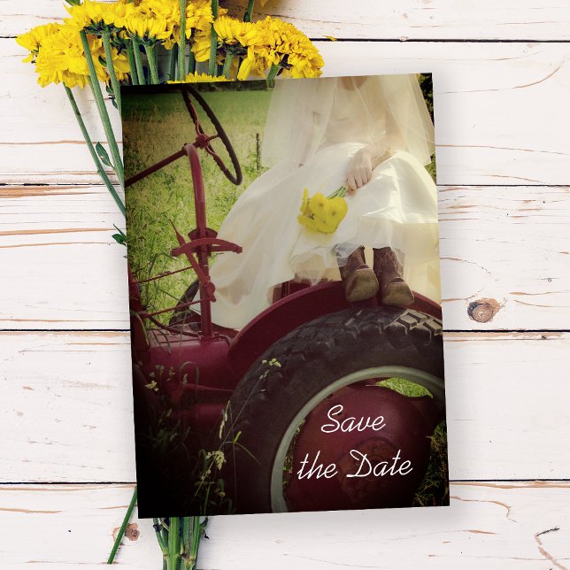 Invitación Boda de la granja del país Tractor de novias salva (Subido por el creador)