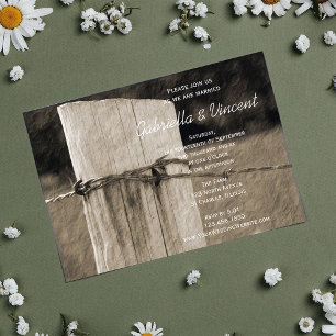 Invitación Boda de la granja rural en el campo