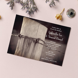 Invitación Boda de la granja rural en el campo