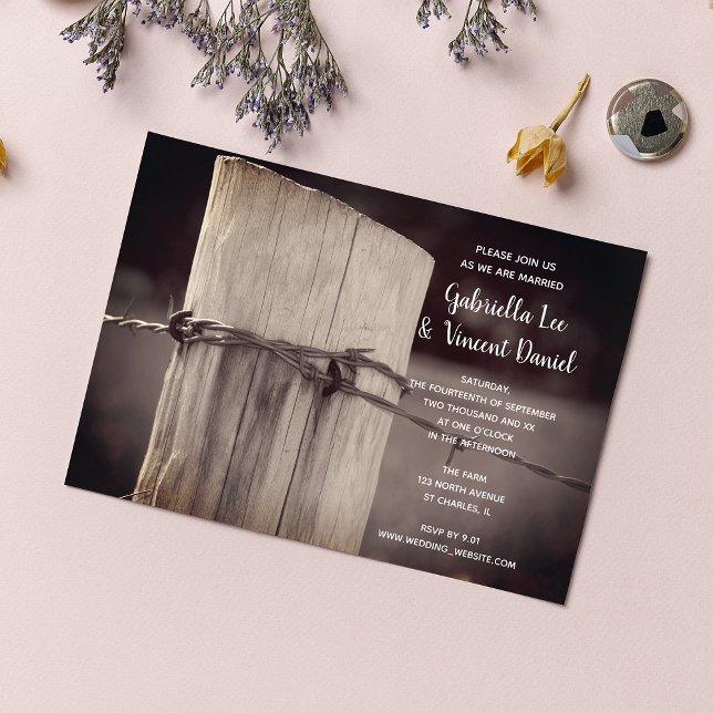 Invitación Boda de la granja rural en el campo (Subido por el creador)