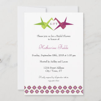 Invitación Boda de la grúa de papel original