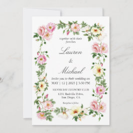 Invitación Boda de la guirnalda de color rosa blanco personal