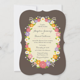 Invitación Boda de la guirnalda floral de Boho