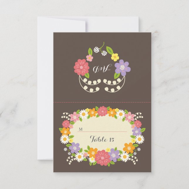 Invitación Boda de la guirnalda floral de Boho (Anverso)