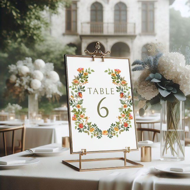 Invitación Boda de la guirnalda verde naranja (Subido por el creador)