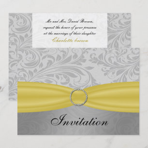 Invitación Boda de la hebilla diamante de la ribbon diamante 