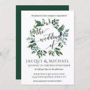 Invitación Boda de la hoja de follaje recolectada del bosque