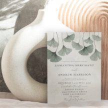 Boda de la hoja de Ginkgo Rustic Sage Green