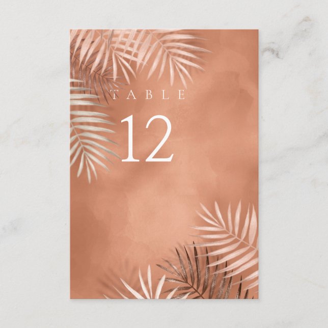 Invitación Boda de la hoja de palma exuberante Tabla No. Terr (Anverso)