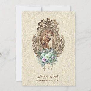 Invitación Boda de la Iglesia Católica Tradicional Vintage