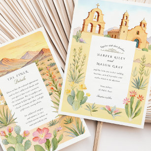 Invitación Boda de la Iglesia de la Misión de Texas en El Pas