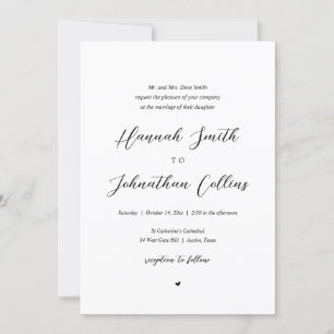 Invitación Boda de la Iglesia de la Novia y Groom, padres de 