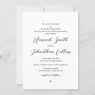 Invitación Boda de la Iglesia de Novia y Groom, ambos padres 
