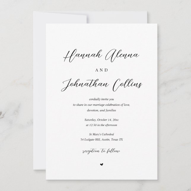 Invitación Boda de la Iglesia de Novia y Groom, matrimonio (Anverso)