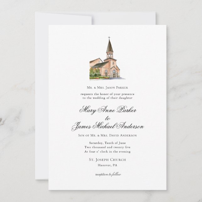 Invitación Boda de la Iglesia Religiosa (Anverso)