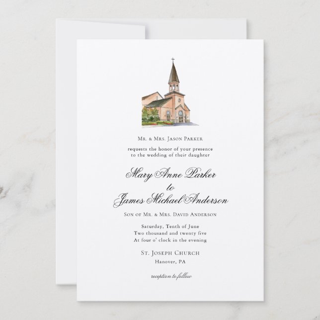 Invitación Boda de la Iglesia Religiosa (Anverso)