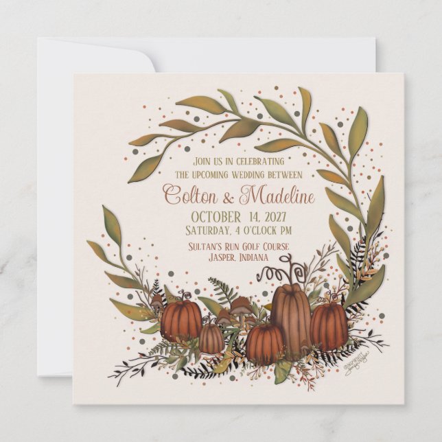 Invitación Boda de la Inespiritividad del Otoño de la Calabaz (Anverso)