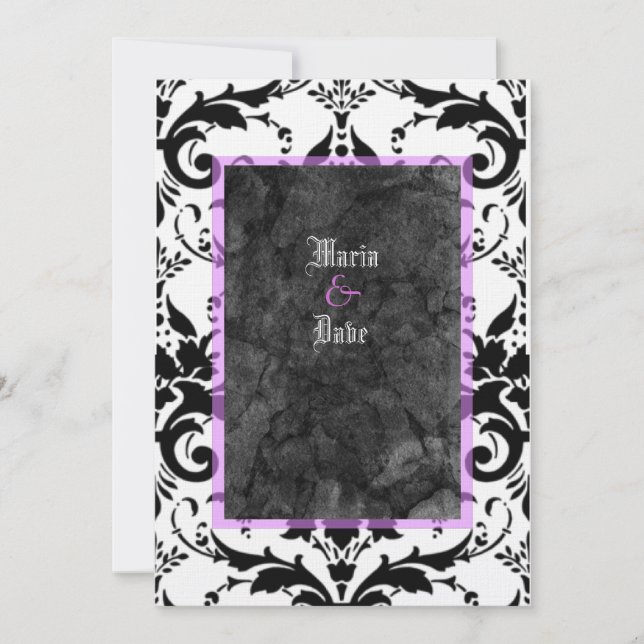 Invitación Boda de la Lavandería del amortiguador blanco negr (Anverso)