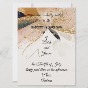 Invitación boda de la "libélula dorada"