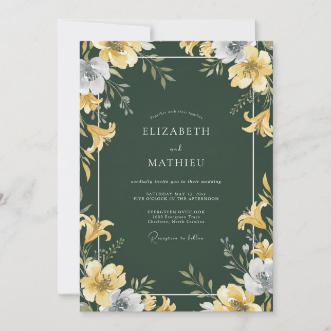 Invitación Boda de la Lila Dorada del Bosque (Anverso)