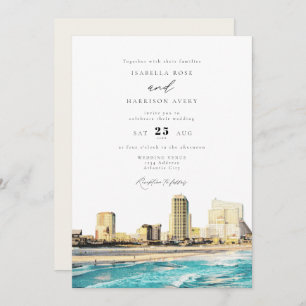 Invitación BODA de la línea aérea acuática de ATLANTIC CITY