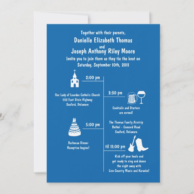 Invitación Boda de la línea de tiempo de fantasía (Anverso)