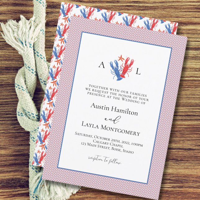 Invitación Boda de la Lobster de Amor Náutico (Subido por el creador)