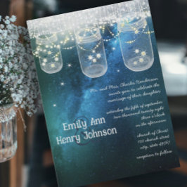 Invitación Boda de la luciérntica romántica Mason Jar