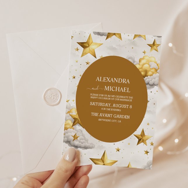 Invitación Boda de la luna de la luna de la luna celeste (Subido por el creador)