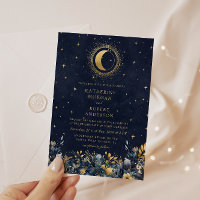 Boda de la luna de las estrellas celestes azules f