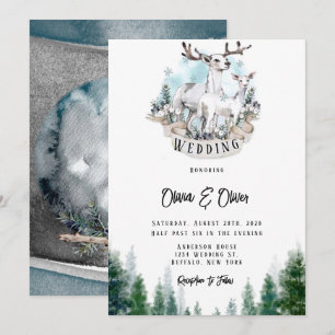 Invitación Boda De La Luna De Lechuza De Nieve De Invierno