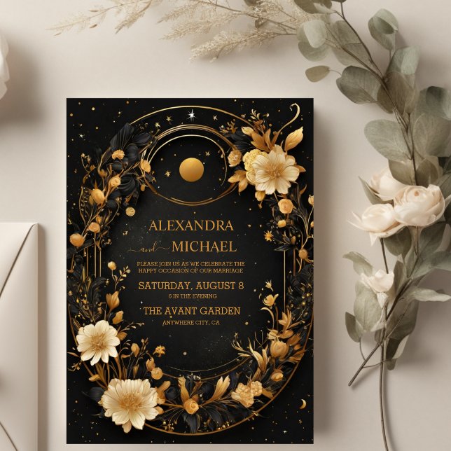 Invitación Boda de la Luna de los Estrellas Negros Celestiale (Subido por el creador)