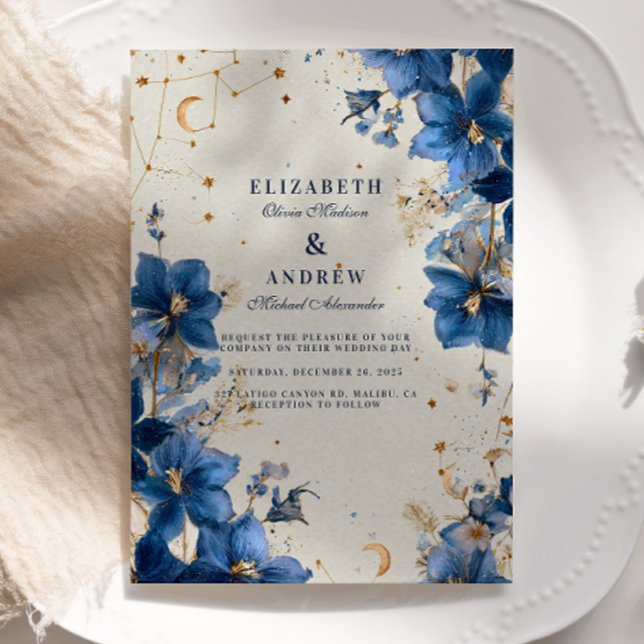 Invitación Boda de la luna de luz del jardín medianoche (Subido por el creador)