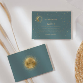 Invitación Boda de la luna de oro celestial pastel