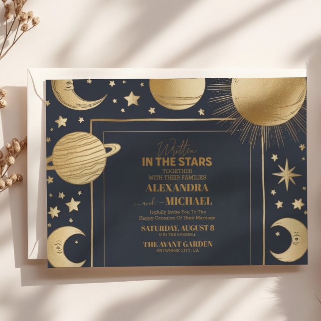 Invitación Boda de la luna de oro de la marina celestial (Subido por el creador)