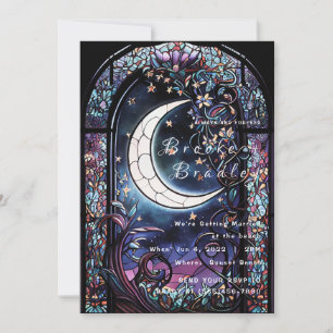 Invitación Boda de la Luna de Vidrio Emplomado