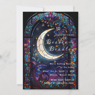 Invitación Boda de la Luna de Vidrio Emplomado