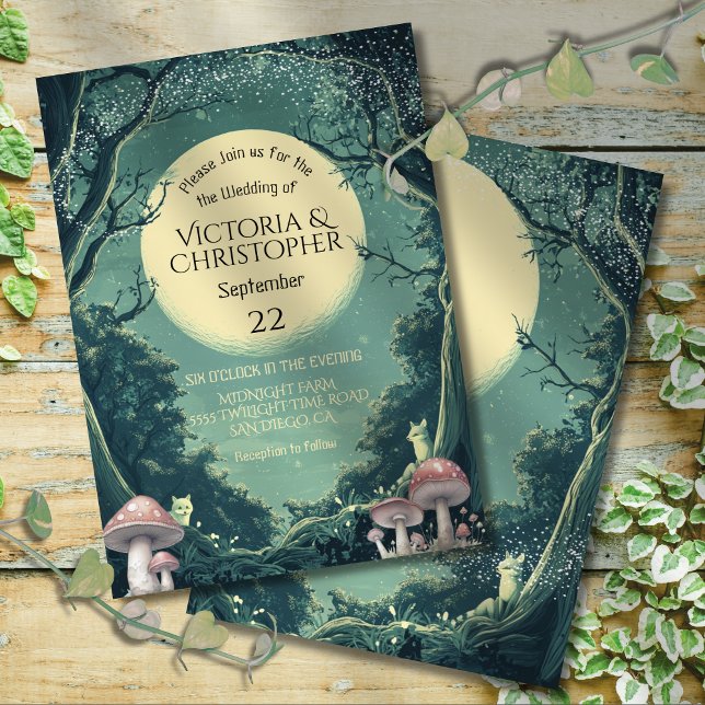 Invitación Boda de la luna llena encantado del taburete fores (Subido por el creador)
