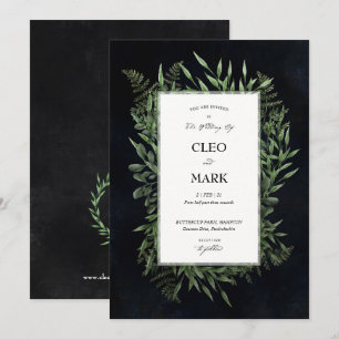 Invitación Boda de la luna verde verde de la medianoche