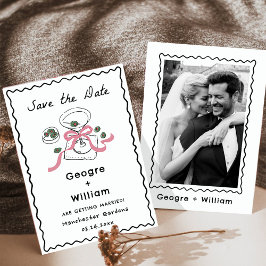 Invitación Boda de la mano de Martini rosa moderno y capricho