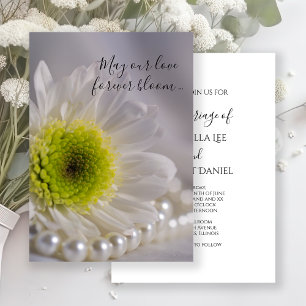 Invitación Boda de la margarita blanca y las perlas
