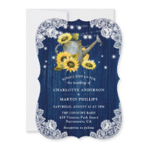 Boda de la Marina Azul Girasol Rustic Wood Lace