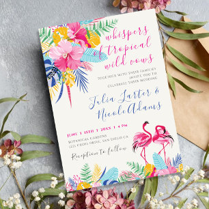 Invitación Boda de la Marina Azul Rosa Tropical Lluvia Silves