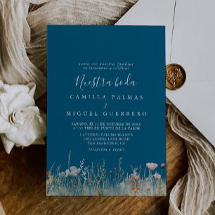 Invitación Boda de la Marina Boho Flor silvestre Nuestra Boda