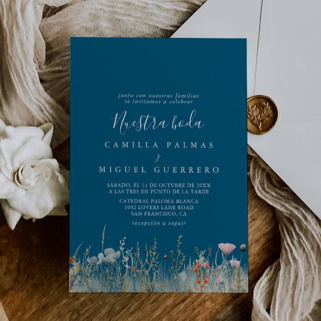 Invitación Boda de la Marina Boho Flor silvestre Nuestra Boda (Subido por el creador)